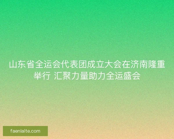 山东省全运会代表团成立大会在济南隆重举行 汇聚力量助力全运盛会 山东省全运会代表团成立大会在济南隆重举行 汇聚力量助力全运盛会